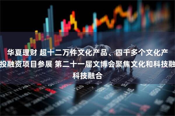 华夏理财 超十二万件文化产品、四千多个文化产业投融资项目参展 第二十一届文博会聚焦文化和科技融合