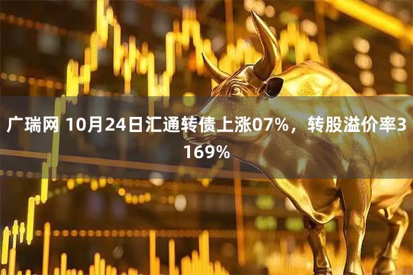 广瑞网 10月24日汇通转债上涨07%，转股溢价率3169%